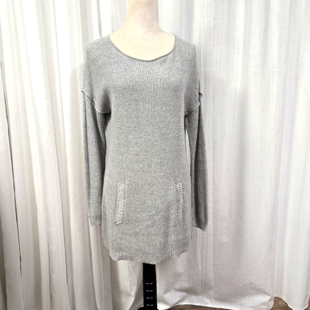 2/$30 Daisy Fuentes Grey Cable Knit Sweater Dress Size L